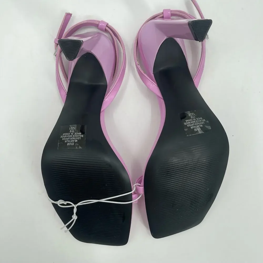 NEW MARC FISHER Arthur Heels Size 6.5 Sandals Patent Leather Ankle Strap Sandal